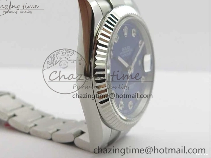 MiroTime 0125 Sporty DateJust 126334 SS Noob 1:1 904L Best Edition Blue Dial Diamond on Oyster Bracelet A 3164